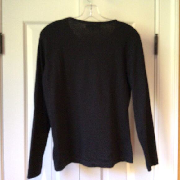 Christmas Long Sleeve Top Embellished w/ Christmas Trees Sz M - Picture 3 of 5